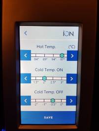 Temperatuur instellen ION waterkoeler